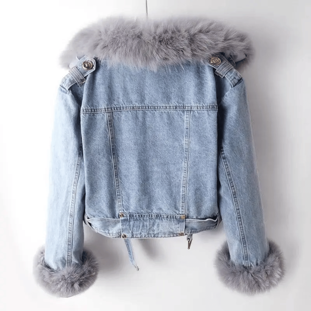Denimjacke Damen mit Kunstpelzfutter