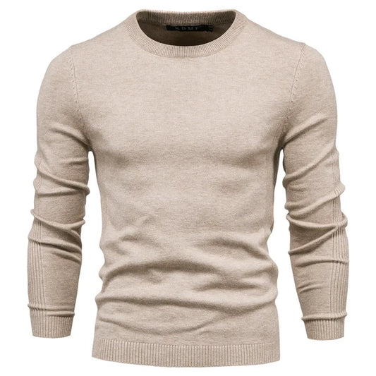 Gestrickter Rundhals Pullover Herren