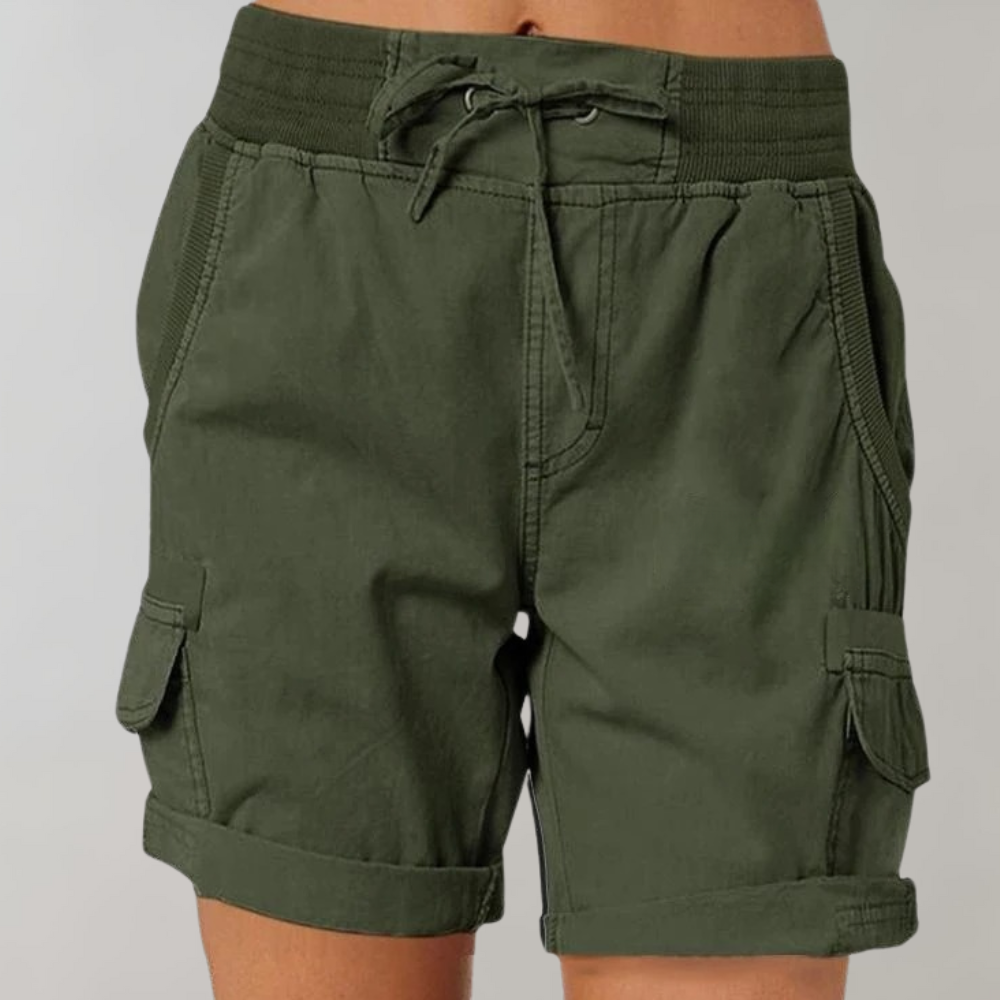 Variant image for Kurze Hosen Damen Hohe Taille Armeegrün Größe M Baumwolle-7