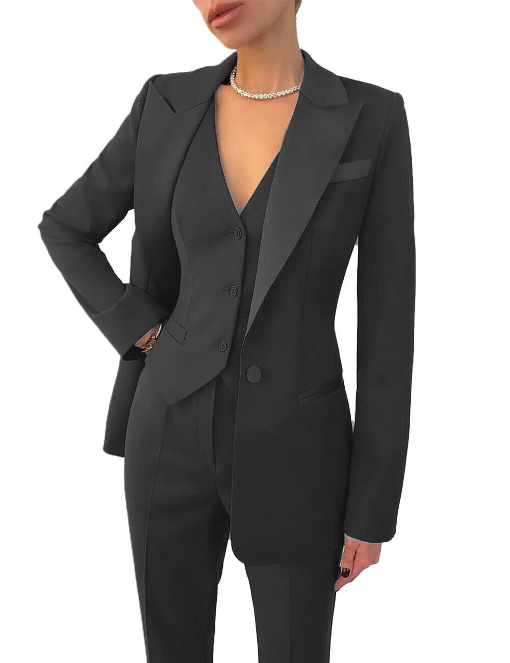 Dreiteiliges Damen-Anzug-Set aus Atmungsaktivem