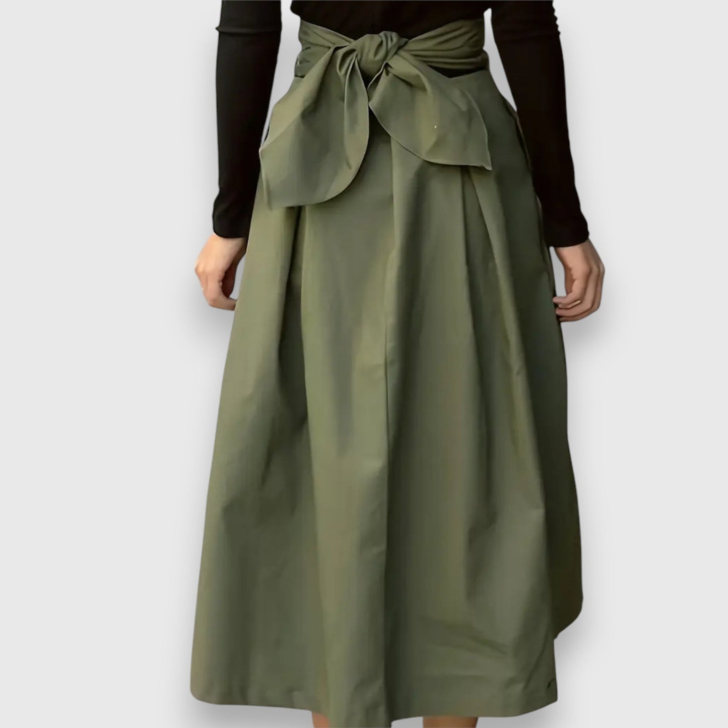 Elegante A-Linie Midi-Spitze mit Taillengürtel