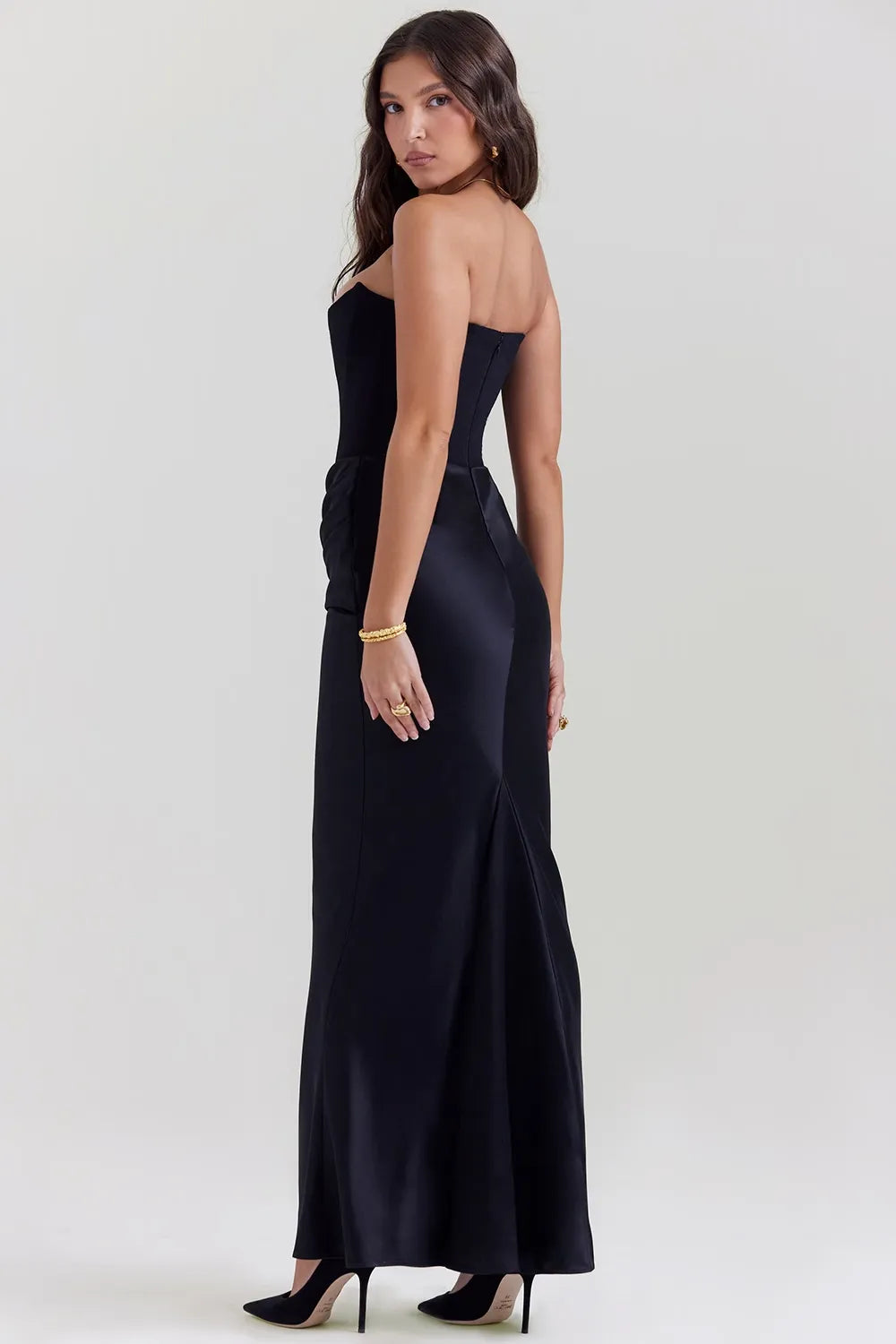 Elegant evening dress Bianca with corset top