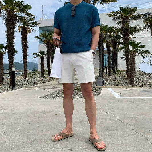Elegante Baumwoll-Bermuda-Shorts für Herren im Slim Fit
