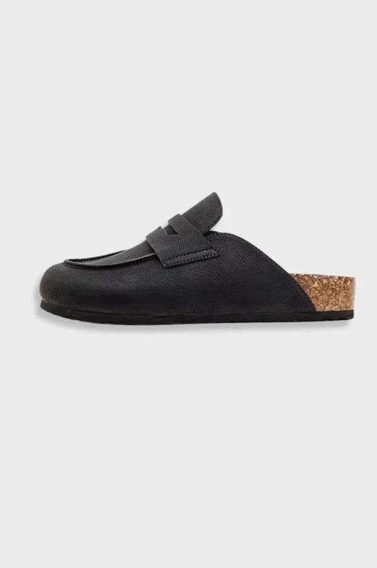 Elegante Schwarze Mules aus Mikrofaser
