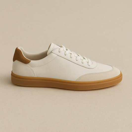 Elegante Weiße Leder Sneakers Herren