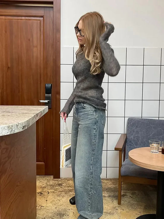 Eleganter Damenpullover mit Rundhalsausschnitt