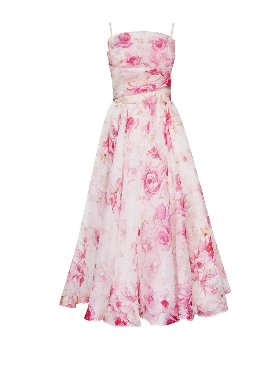 Elegante abito midi floreale per donna