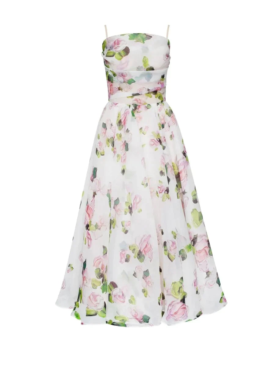 Elegante abito midi floreale per donna