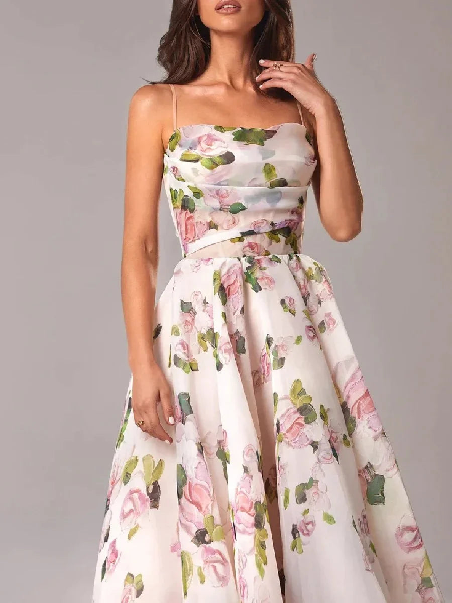 Elegante abito midi floreale per donna
