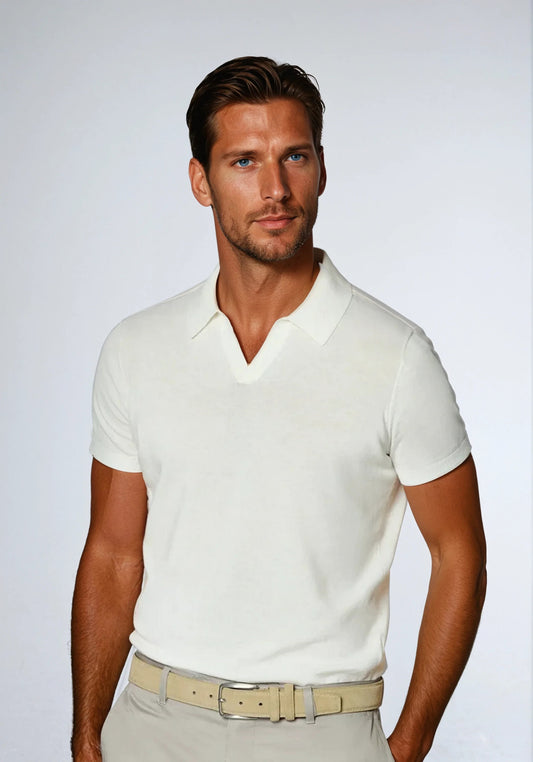 Elegantes Buttonloses Poloshirt aus Hochwertiger Baumwolle