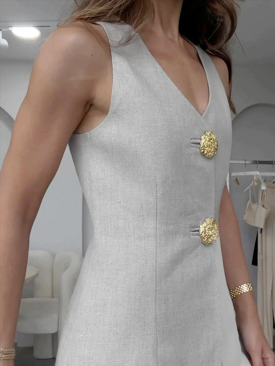Elegantes Damen Set mit Knöpfen und Split