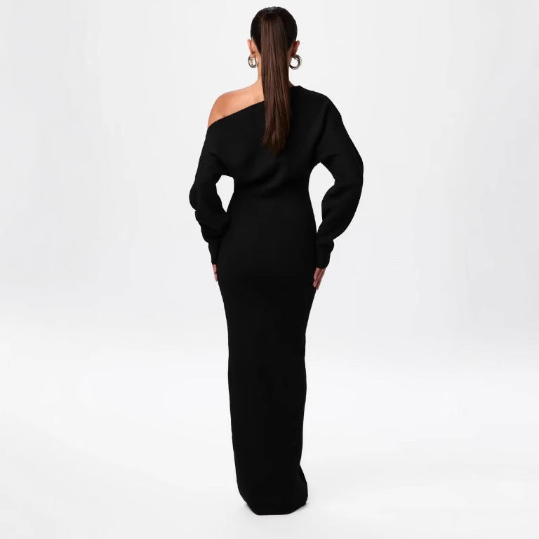 Elegant women's dress with long sleeves