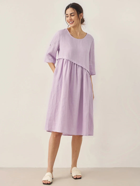 Elegant midi dress made of linen