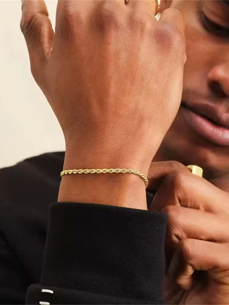 Elegantes Seilarmband aus strapazierfähigem Metall für Herren