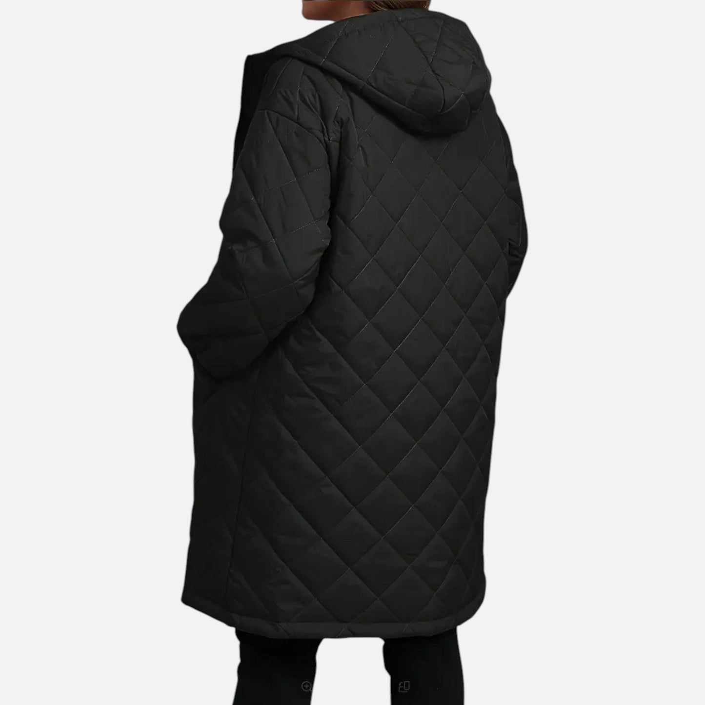 Women's quilted coat with hood warm and stylish