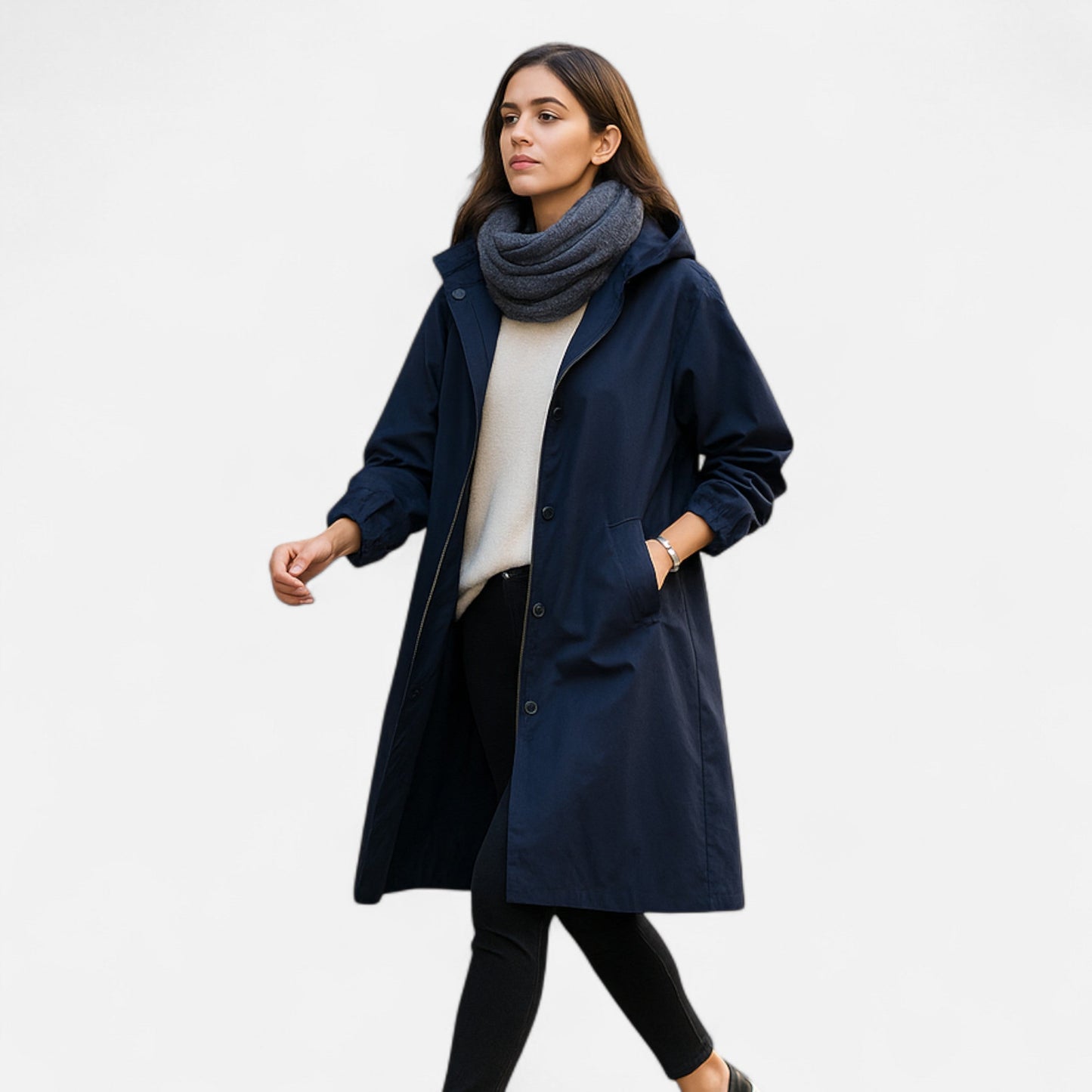 Women's transitional coat with hood