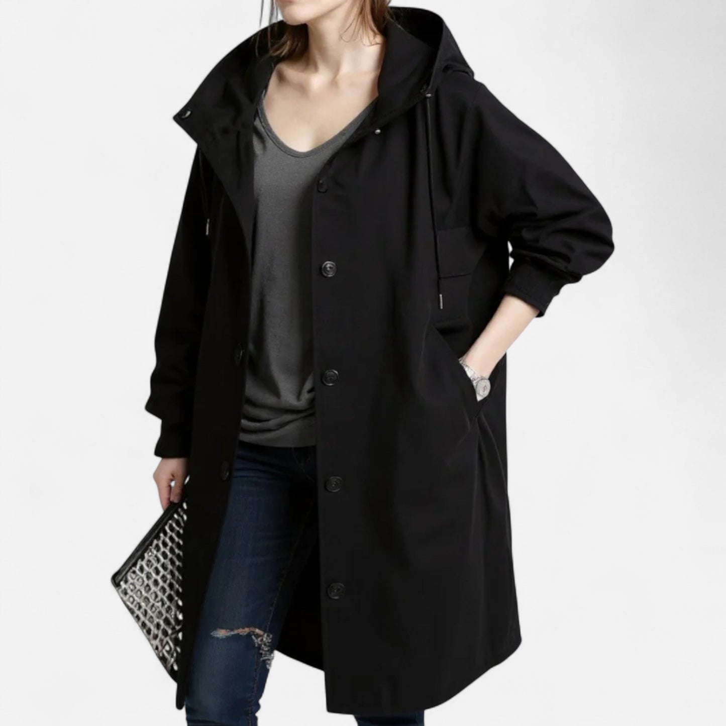 Women's transitional coat with hood