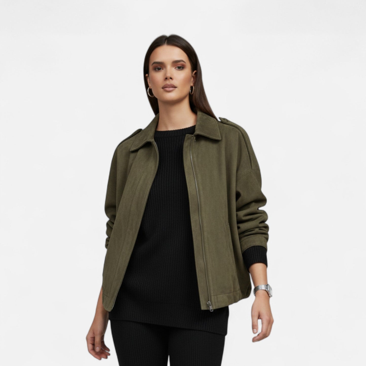 Stylish Elegance Women's Suede Jacket