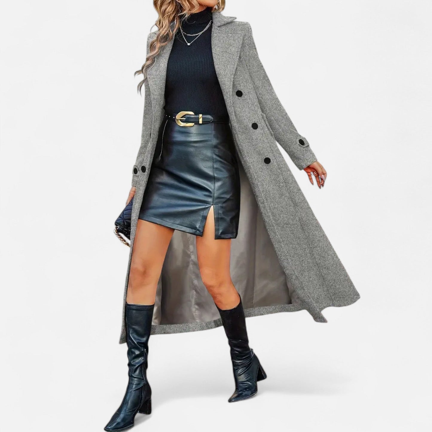 Elegant Women's Winter Coat Long Warm and Fashionable