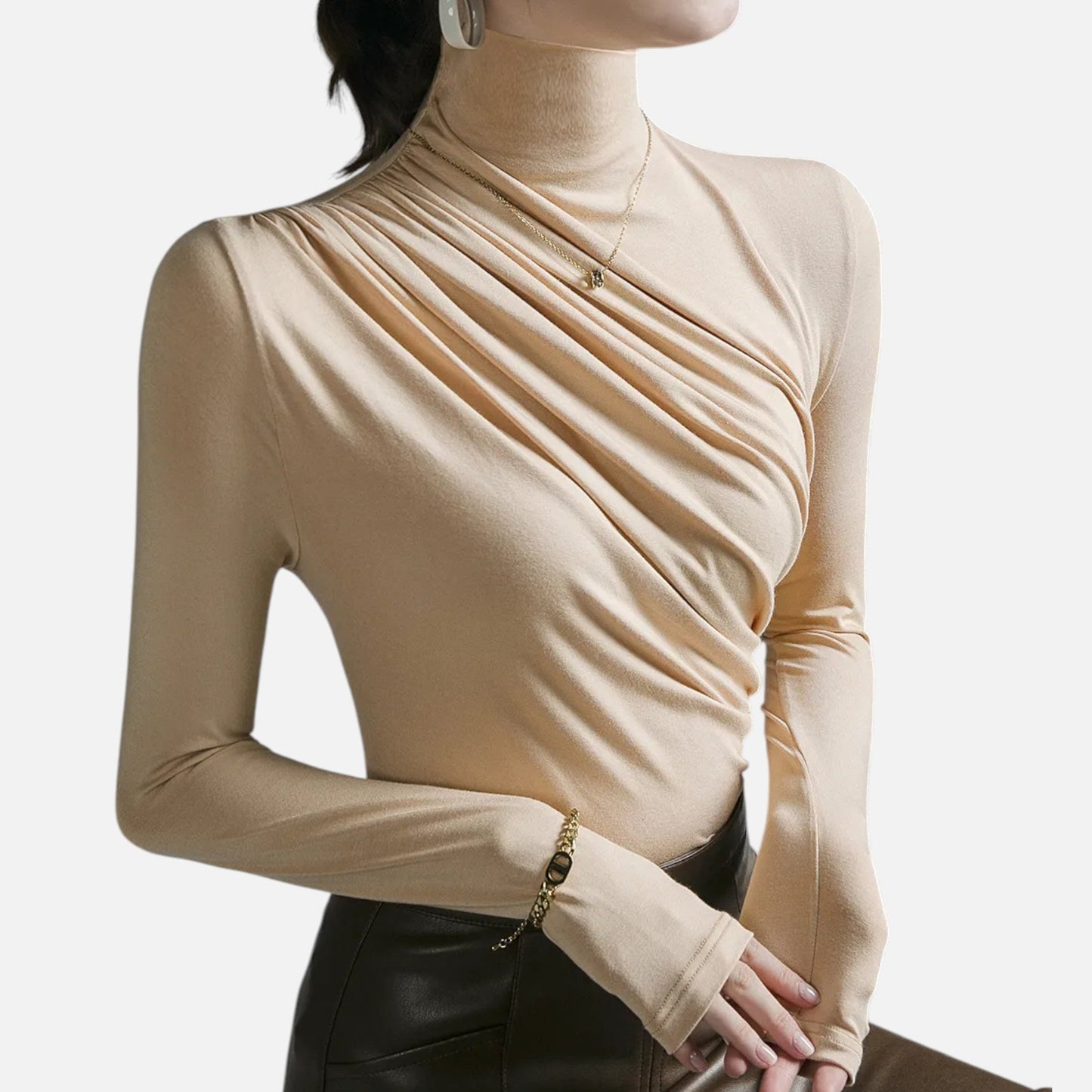 Elegant women's tops with stand-up collar