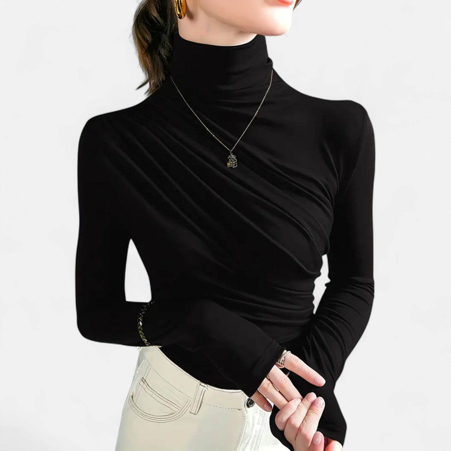 Elegant women's tops with stand-up collar