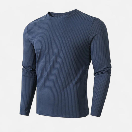 Ribbed long-sleeve shirt for men