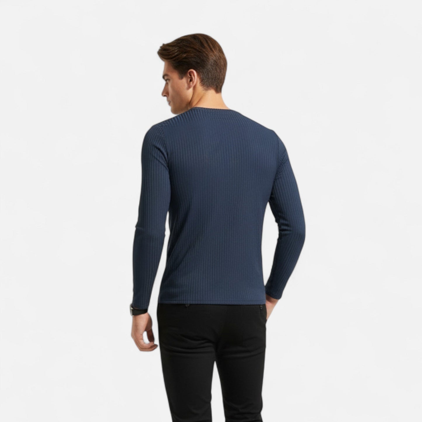 Ribbed long-sleeve shirt for men