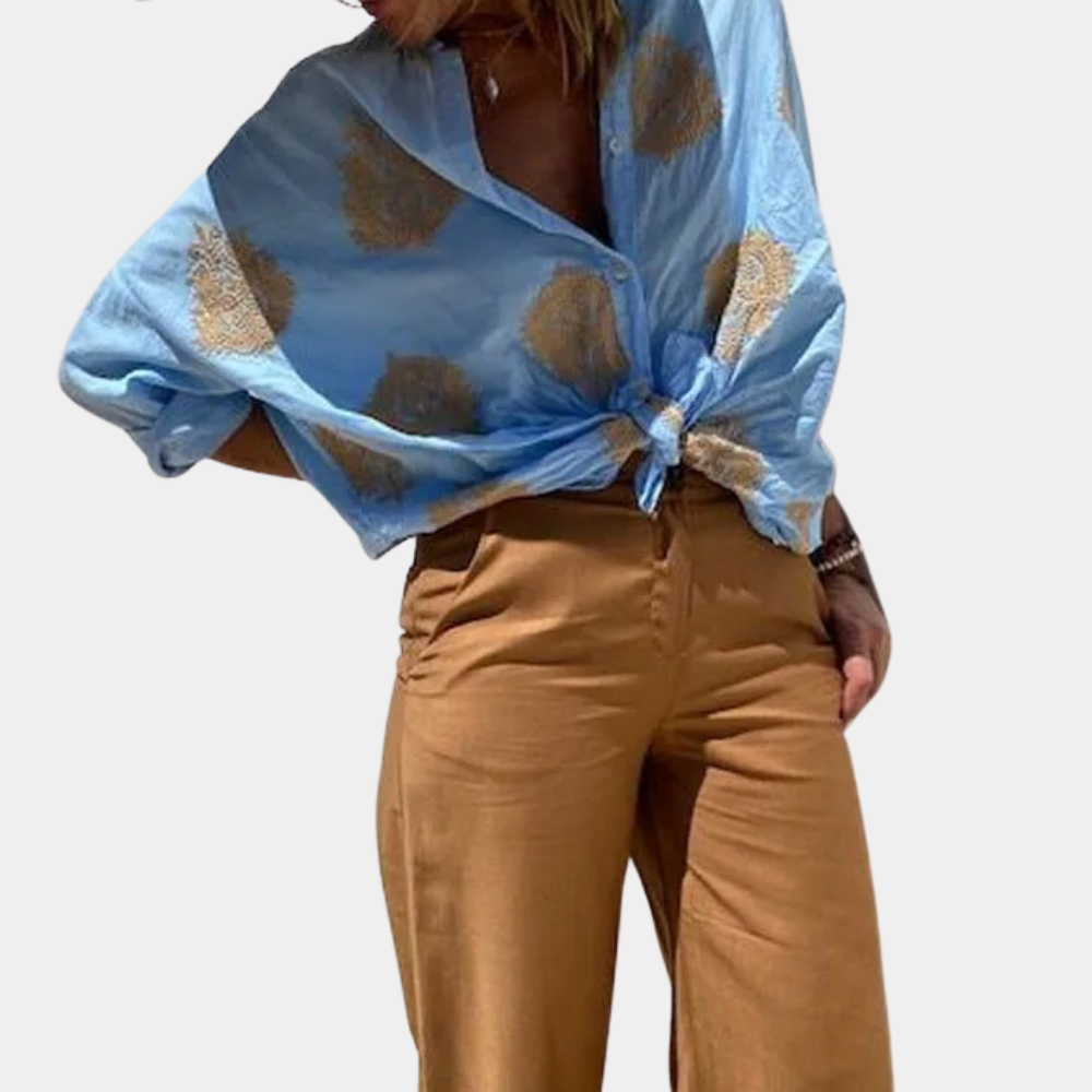 Julia | Damen Bluse mit Auffälligem Druck
