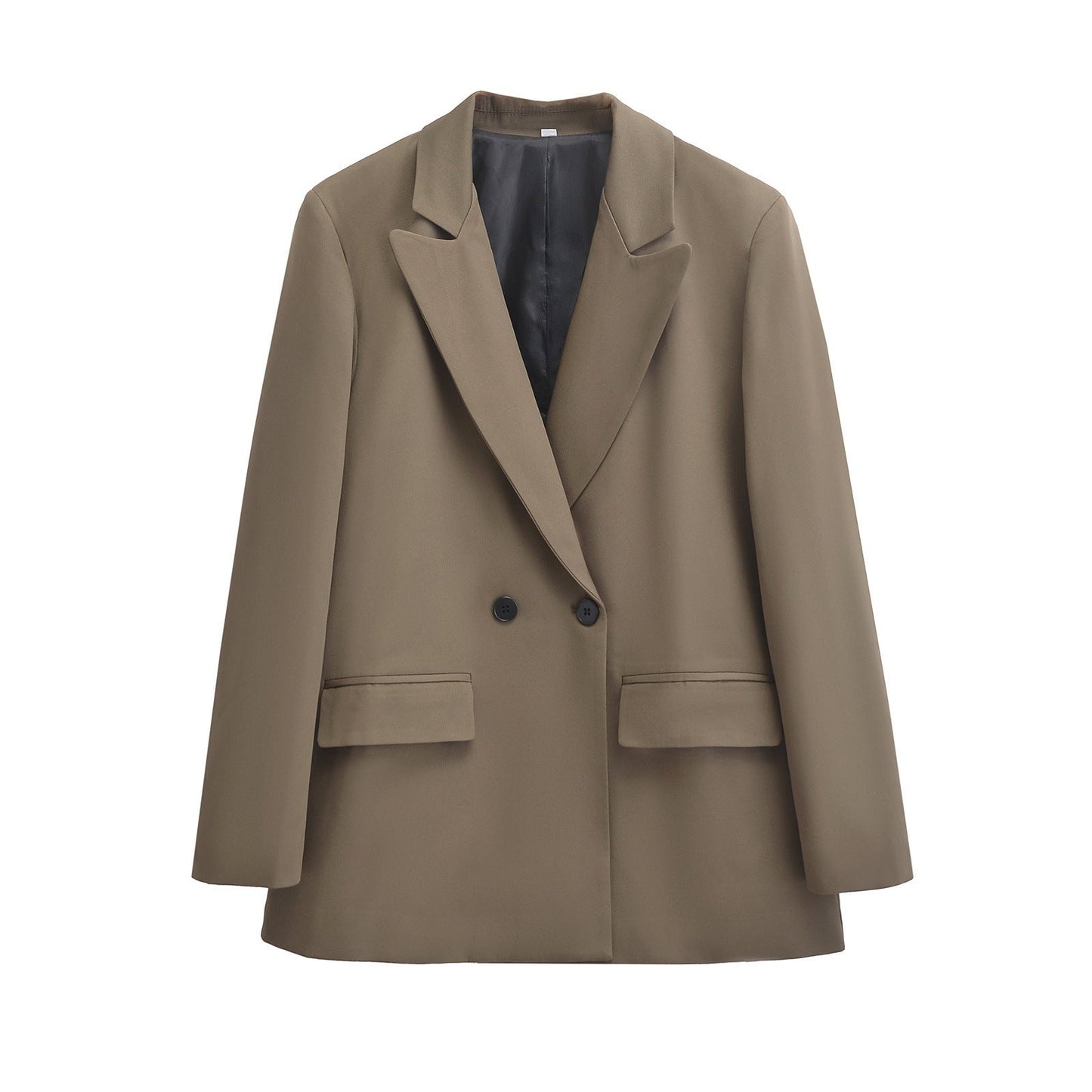 Blazer with Notched Lapel and Double-Breasted Button Closure