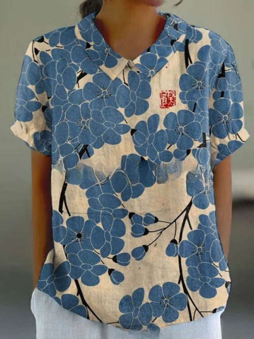 Variant image for Flora | Damen Bluse mit Blumendruck für Frauen, Lockerer Schnitt, Leichter Stoff-43