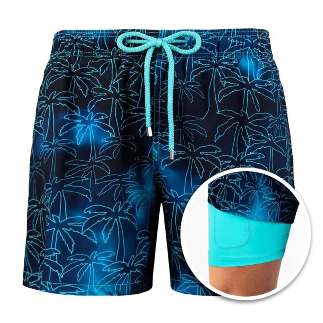 Variant image for Herren Badeanzug Blau Größe M Schnell Trocknend Polyester-1