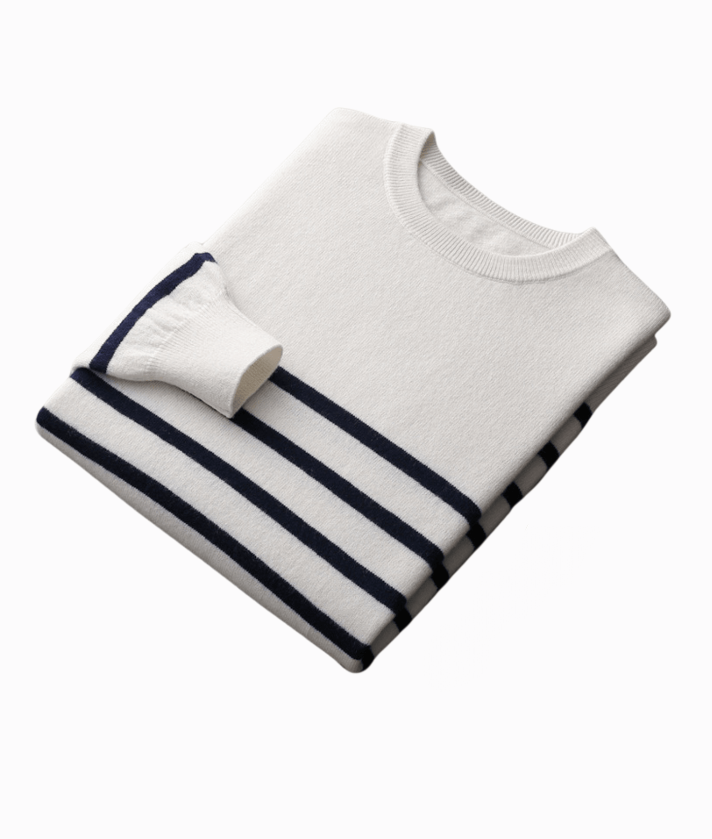 Gestreifter Pullover mit Crew-Halskragen