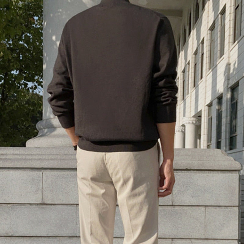 Gestrickter Pullover Damen mit Klassischem Ausschnitt und Langen Ärmeln – Bequeme Slip-On Konstruktion 1