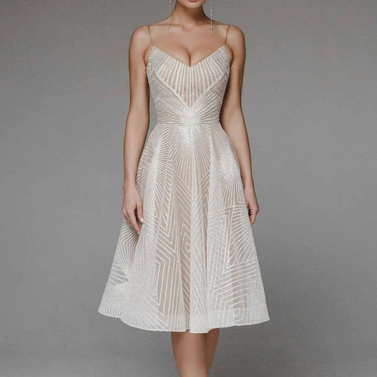 Lana | Elegantes Midikleid mit offenem Rücken für Damen