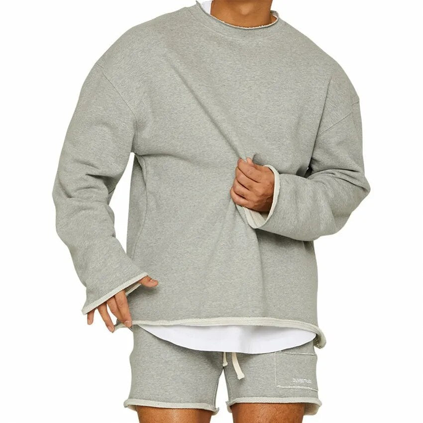 Variant image for Max | Bequemes Set für Herren - Lässiges Langarmshirt mit Shorts-9