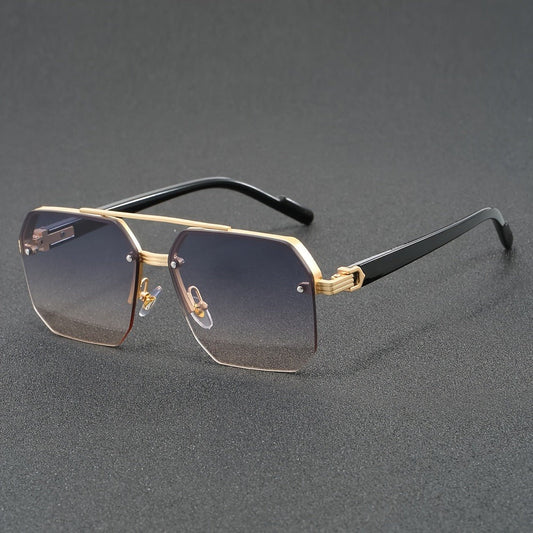 Half-rimless glasses made of zinc alloy with PC lenses