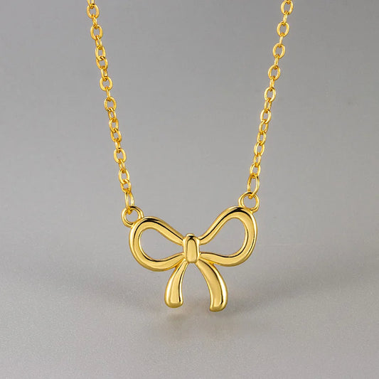 Halskette Damen aus Kupfer mit Cutout Bow Design