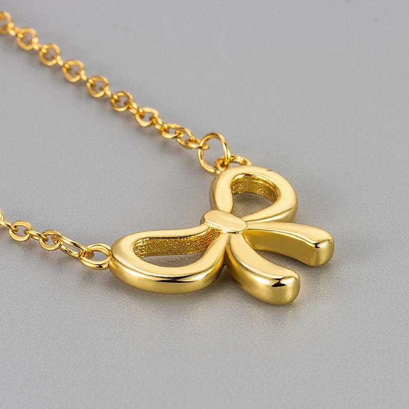 Halskette Damen aus Kupfer mit Cutout Bow Design