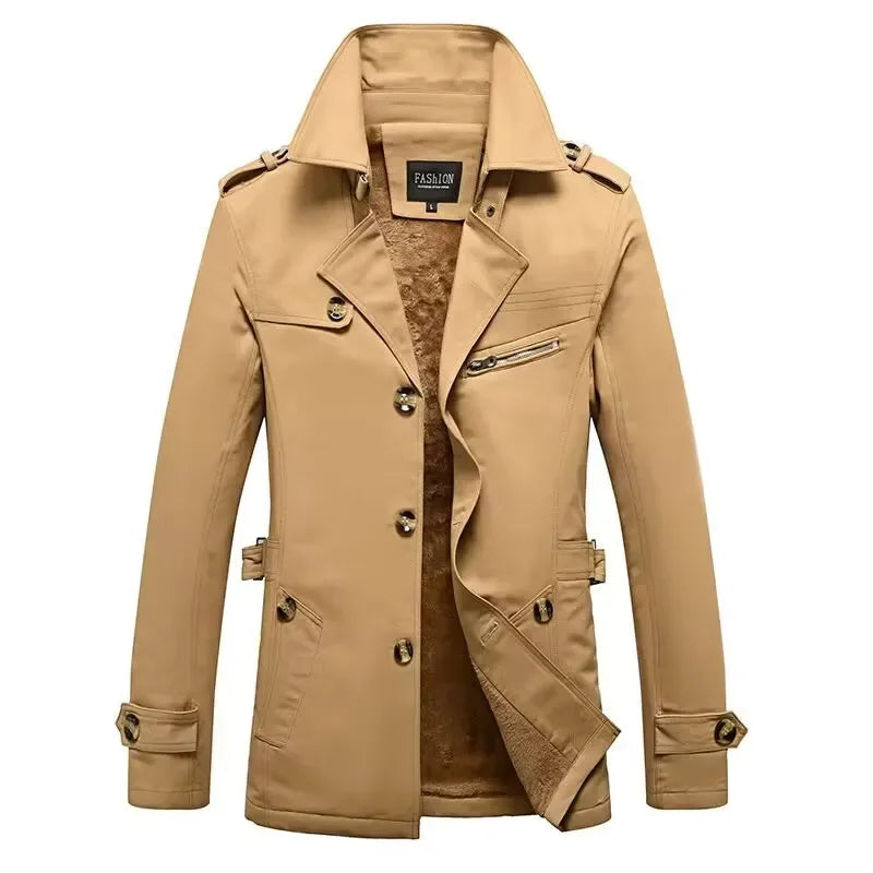 Men's coat with turn-down collar