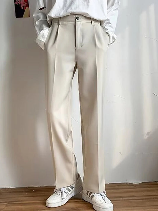 Herren Drape Lange Hose Slim Fit