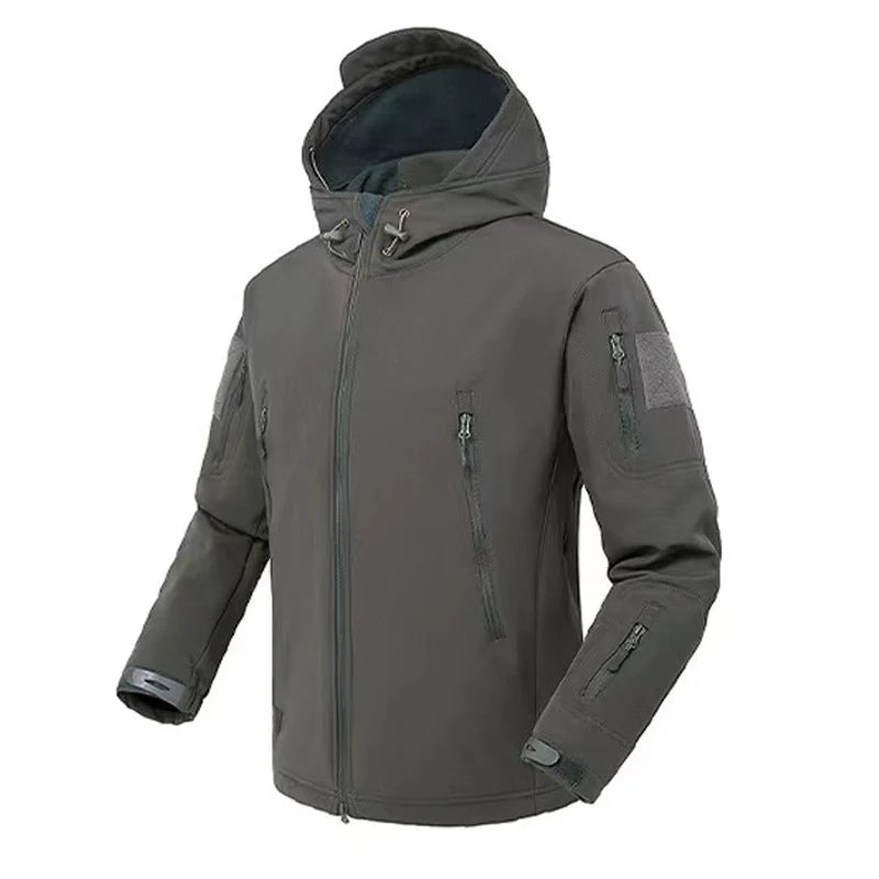 Herren Fleecejacke Wasserdicht mit Kapuze