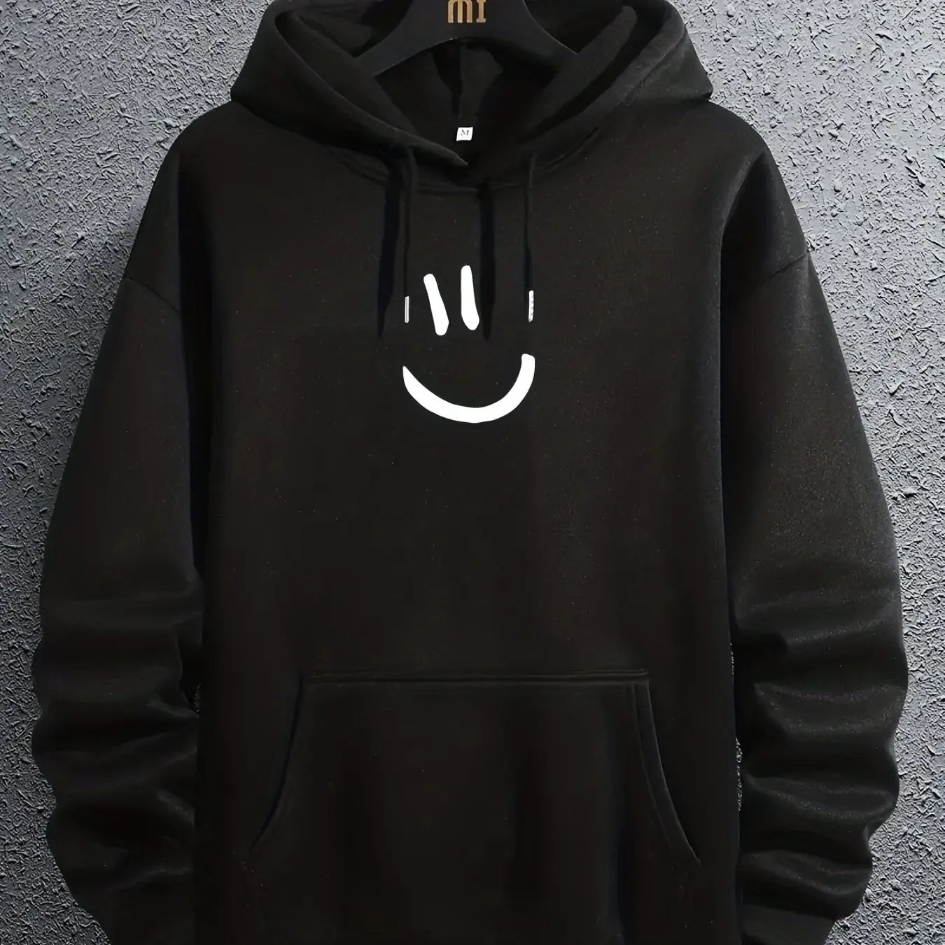 Herren Hoodie mit Lächelndem Grafikdruck in Übergröße