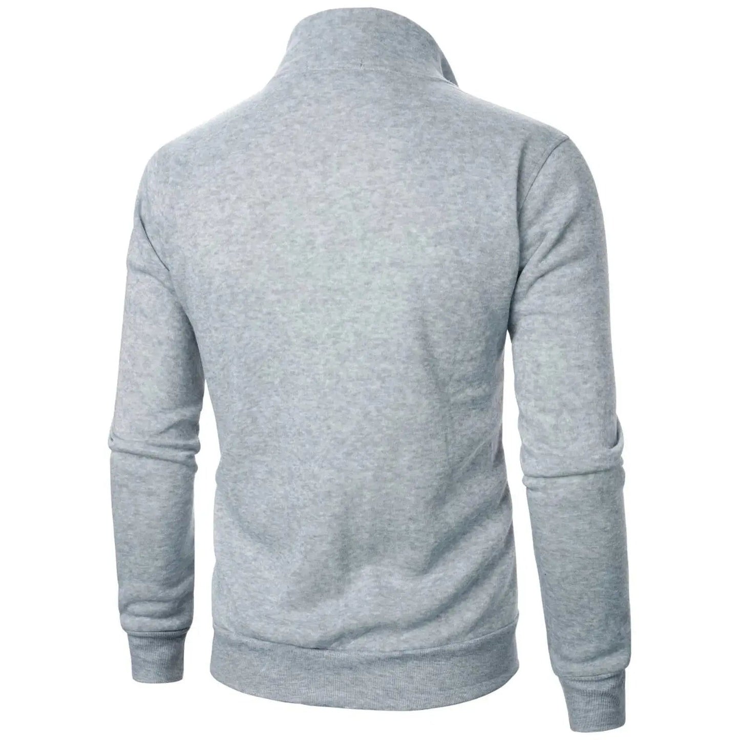 Herren Hoodie mit Stehkragen und Reißverschluss – Bequemer Sport-Hoodie für Freizeit und Sport, Einfarbig, Vielseitige Größen 4