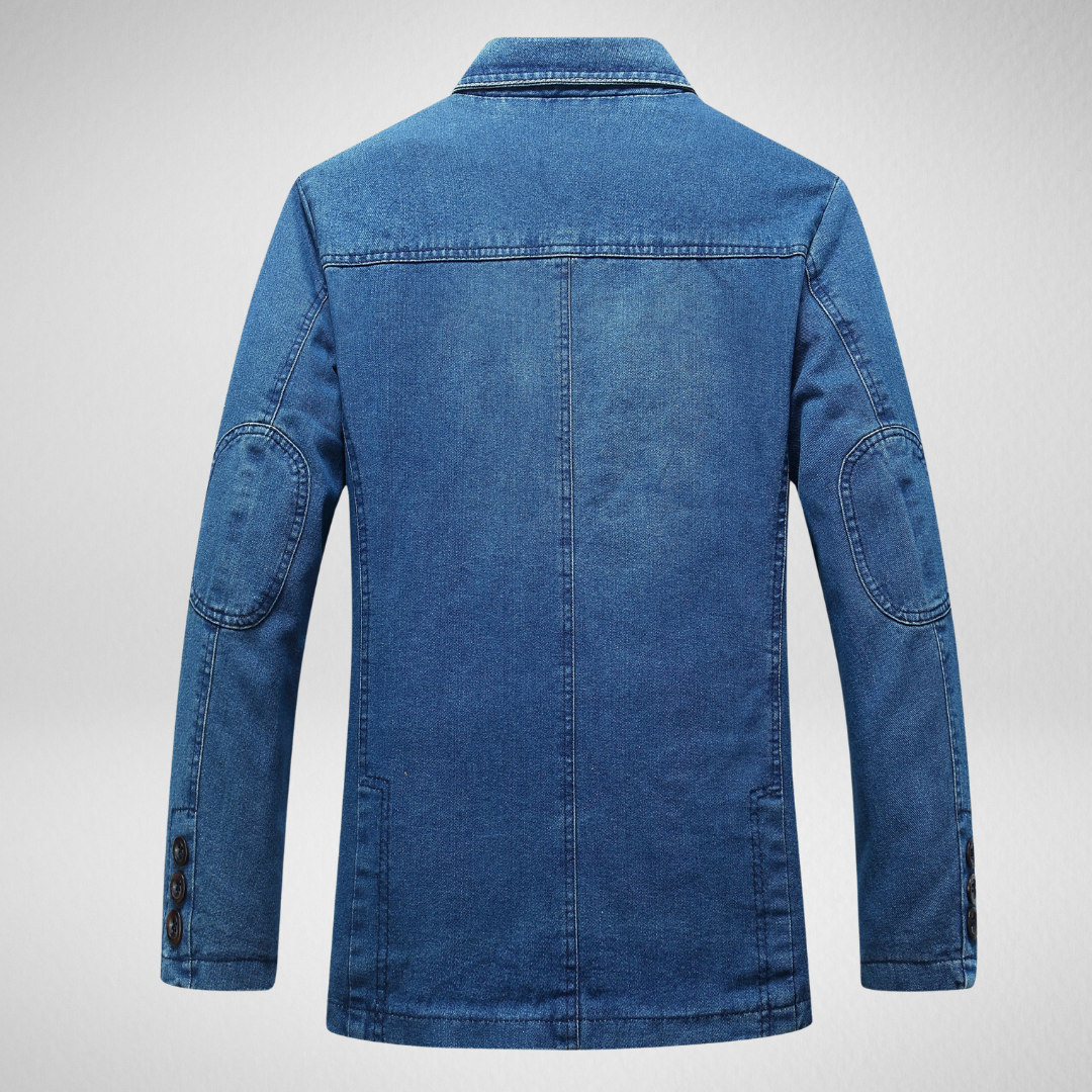 Herren Jeansblazer im Denim-Stil mit Einreihigem Knopfverschluss – Lässige, Lockere Passform für Herbst und Frühling 5