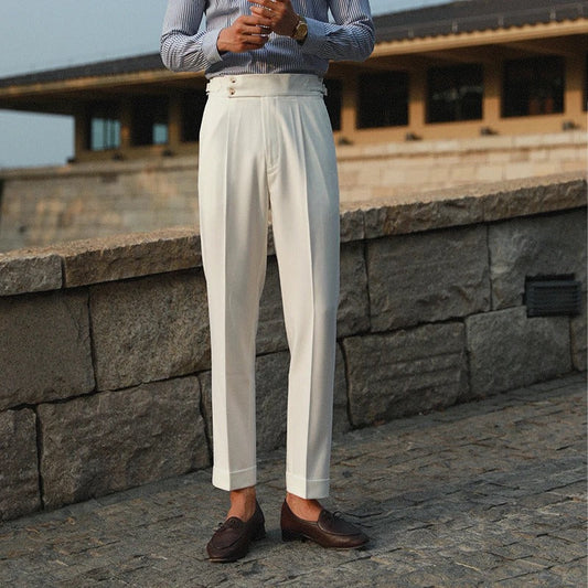 Pantaloni classici da uomo a doppio bottone per occasioni eleganti