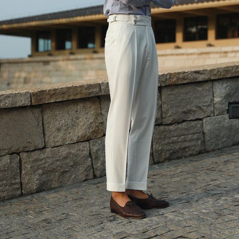 Pantaloni classici da uomo a doppio bottone per occasioni eleganti