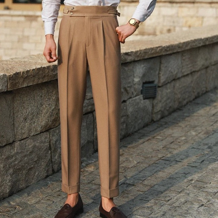 Pantaloni classici da uomo a doppio bottone per occasioni eleganti