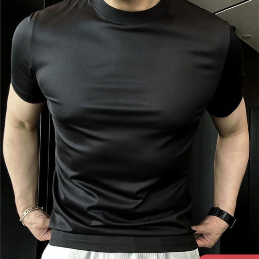Herren Kurzarm T-Shirt aus Eis-Seide