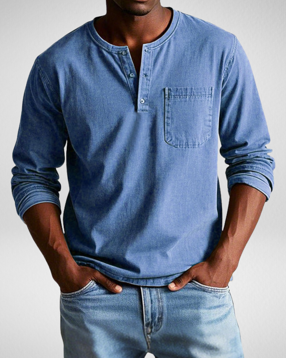 Herren Langarmshirt mit Henley-Ausschnitt und Brusttasche – Weiches Material, Vielseitige Passform für Jeden Anlass 4