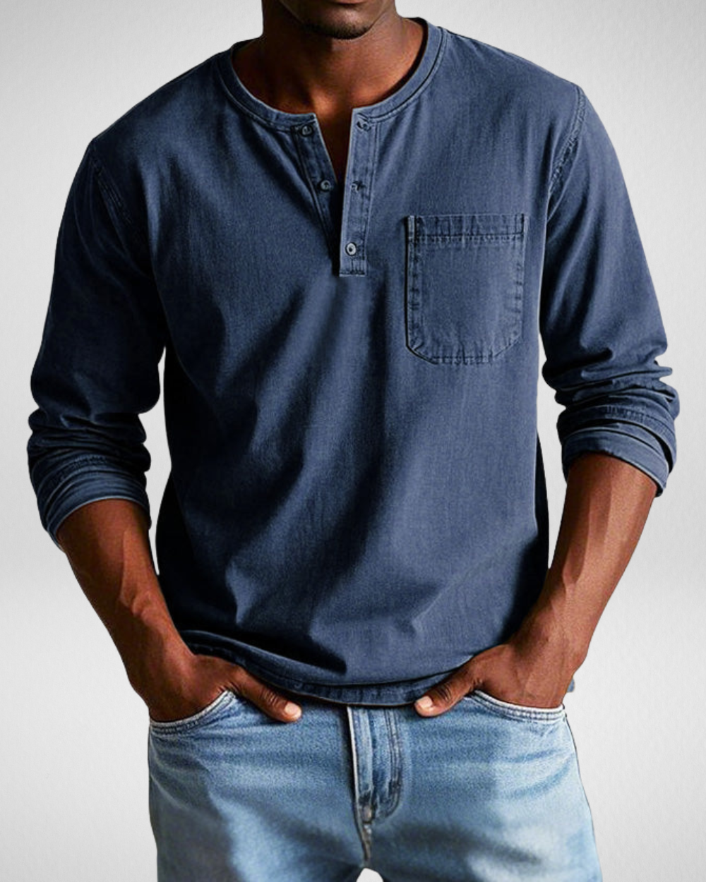 Herren Langarmshirt mit Henley-Ausschnitt und Brusttasche – Weiches Material, Vielseitige Passform für Jeden Anlass 6